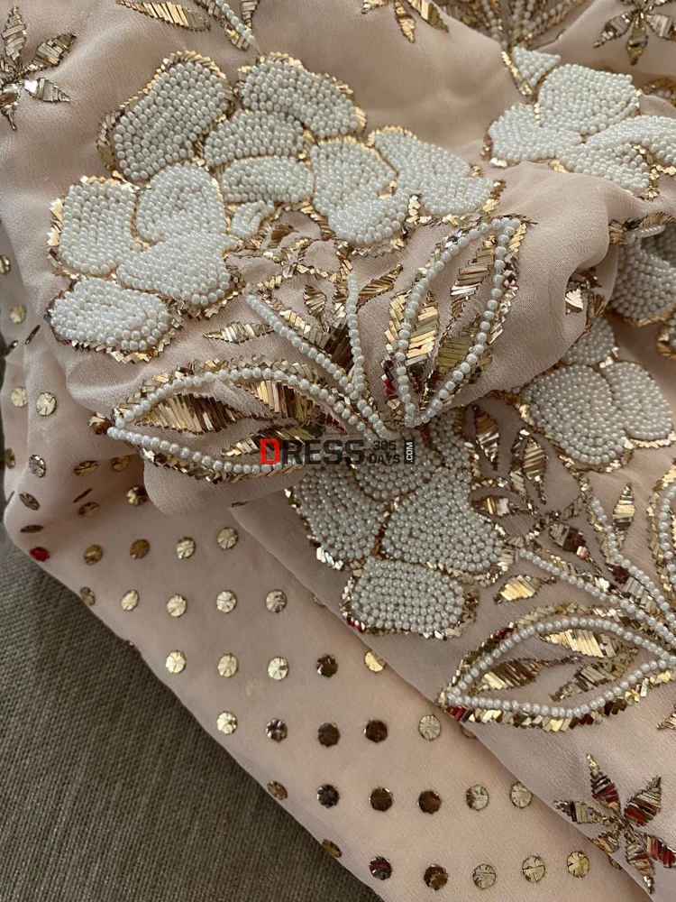 Beautiful Designer Bollywood Style Heavy Georgette Sequence Saree – Glamour and Elegance - Image 4